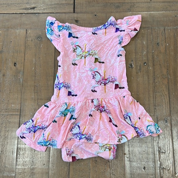 Posh peanut Parisian carousel horse bamboo skirted romper - Picture 5 of 5